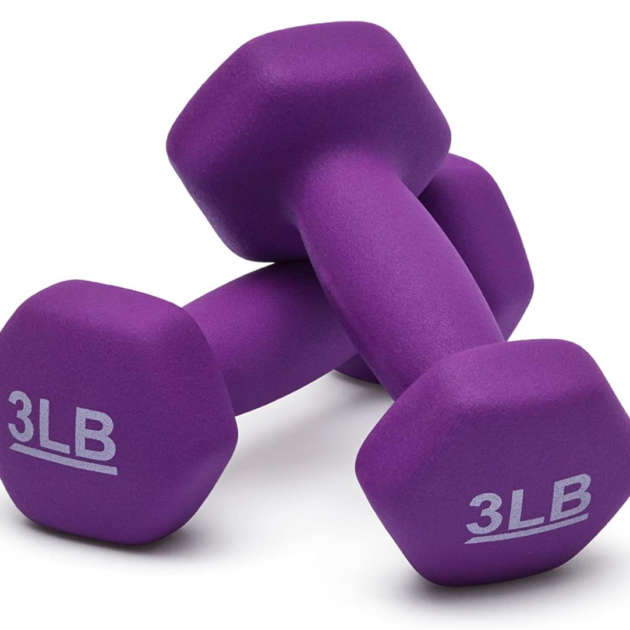 Amazon Basics Neoprene 3lb Dumbbell Hand Weights