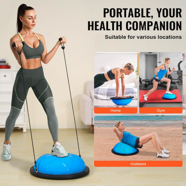 VEVOR Half Exercise Ball Trainer, 23/26 inch Balance Ball Trainer