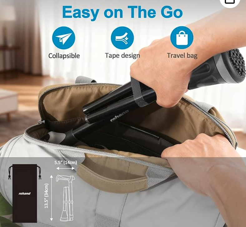 Walking Cane - Foldable, Adjustable, Collapsible Walking Canes for Men & Women, Heavy Duty All Terrain - Image 4