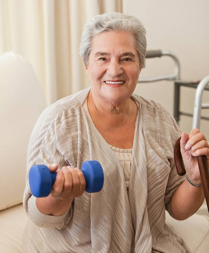 Senior woman doing her exercises